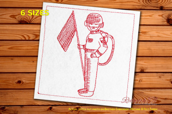 Astronaut Waving Flag: A Stellar Holiday Embroidery