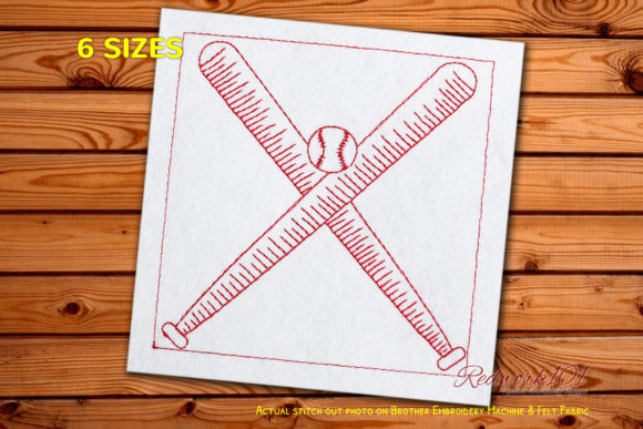 Baseball and Bats: A Charming Embroidery Design