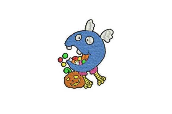 Blue Angel Trick or Treat: A Charming Halloween Embroidery