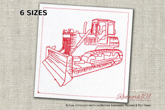 Bulldozer: A Bold Embroidery Design for Sweatshirts