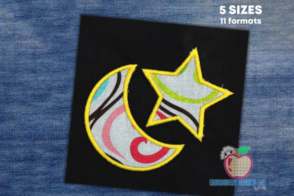 Charming Moon with Star Applique Pattern