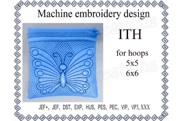 Cosmetic Bag Zippered Butterfly - in the Hoop