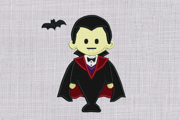 Cute and Charming: Vampire with Bat Applique