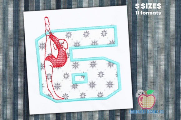 Gymnast 6th Birthday Applique: A Perfect Fit