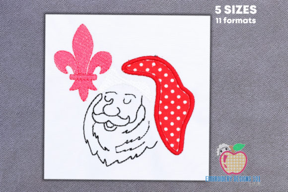 Happy Santa Face Applique: A Joyful Christmas Design