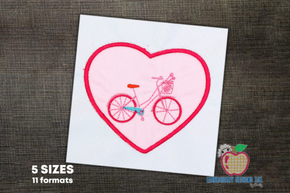 Love Bicycle Applique: A Charming Embroidery Design