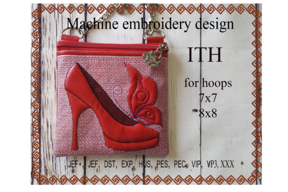 Shoe with Butterfly Zip Bag - in the Hoop