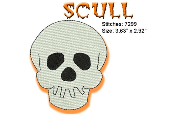Skull: A Charming Traditional Halloween Embroidery Design