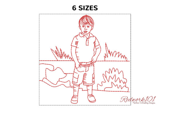 Smart Looking Boy Character Embroidery