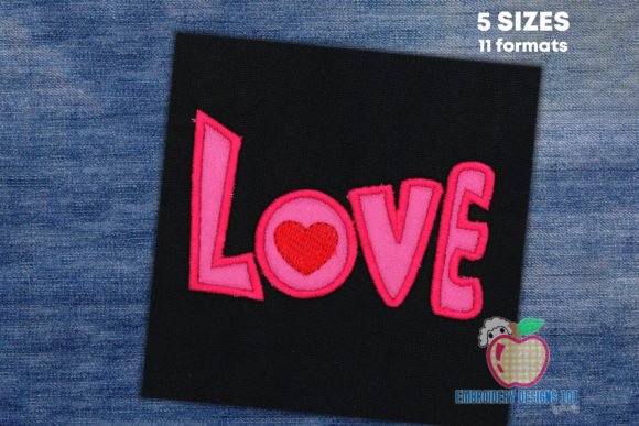 Valentine Heart with Love Text Applique Review