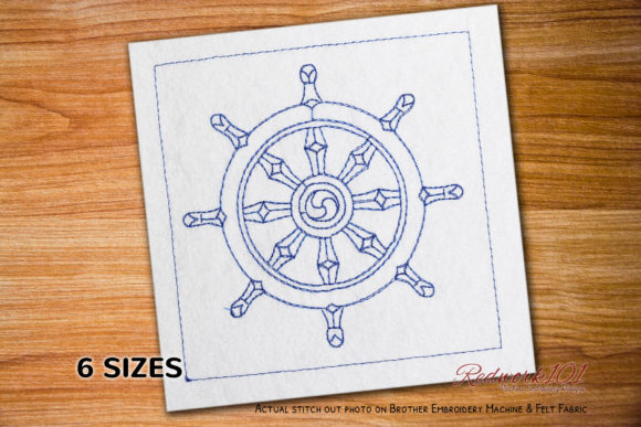 Wheel of Dharma Redwork: A Standout Design